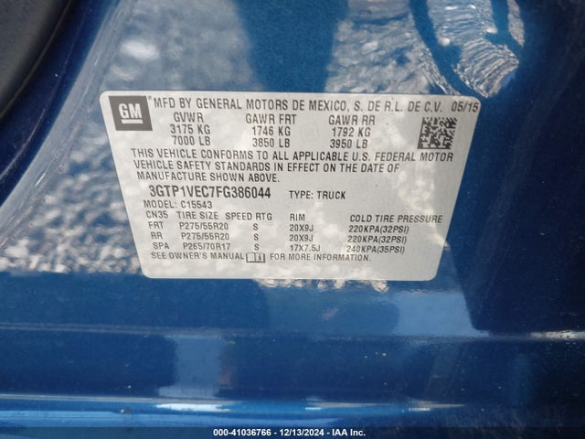 GMC Sierra 1500 Slt 2015 3GTP1VEC7FG386044 Image 9