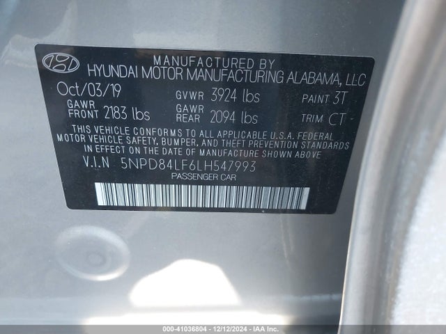 5NPD84LF6LH547993 Hyundai ELANTRA SEL