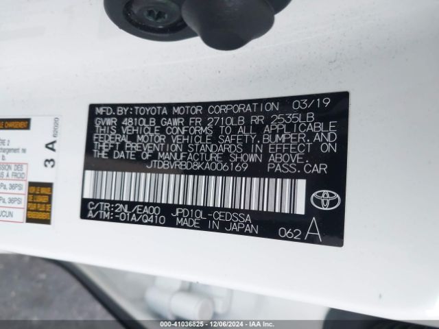JTDBVRBD8KA006169 Toyota Mirai