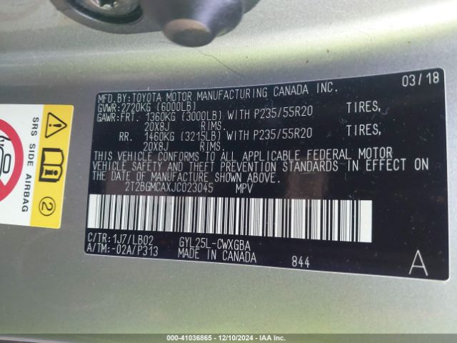 2T2BGMCAXJC023045 Lexus RX 450H