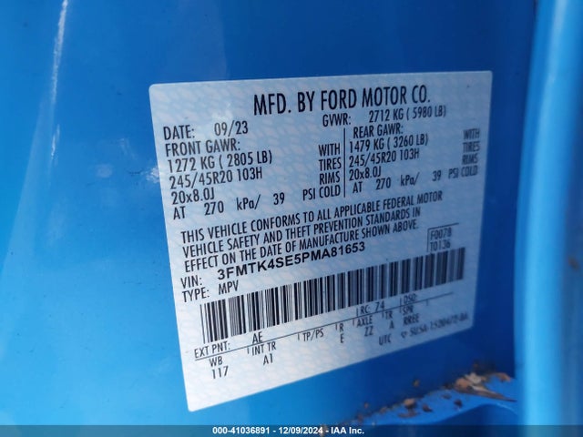 3FMTK4SE5PMA81653 Ford Mustang Mach-e Gt