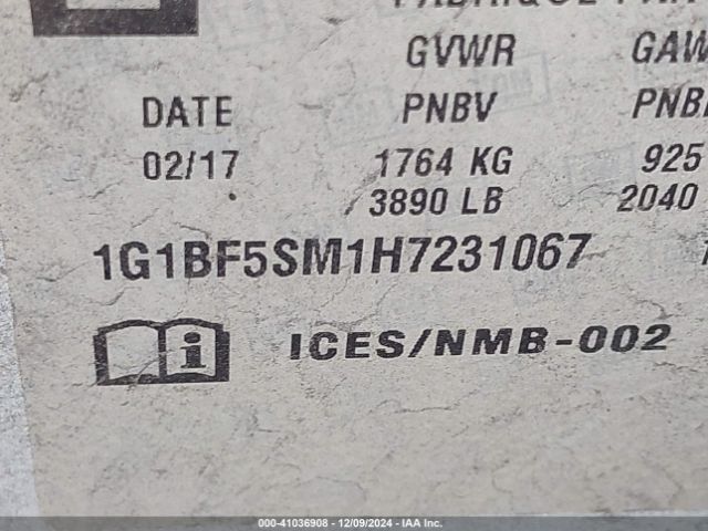 1G1BF5SM1H7231067 Chevrolet Cruze Premier Auto