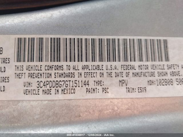 3C4PDDBG7GT151144 Dodge Journey Sxt