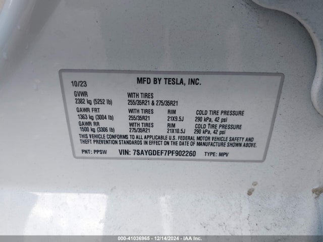 2023 TESLA MODEL Y 7SAYGDEF7PF902260 Photo 8