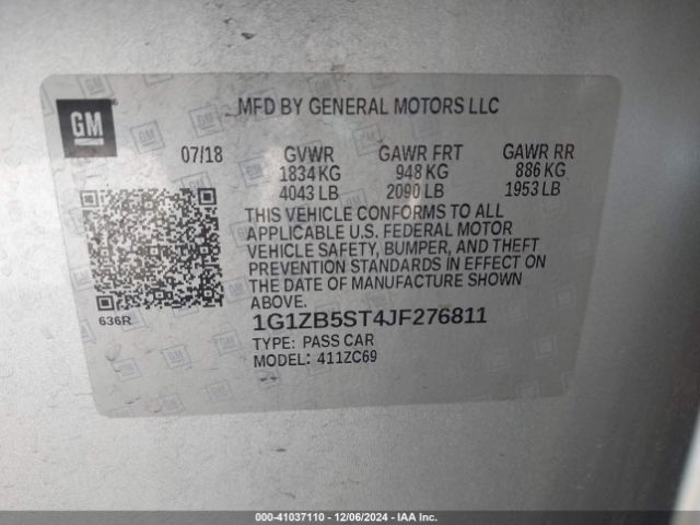 1G1ZB5ST4JF276811 Chevrolet Malibu 1ls