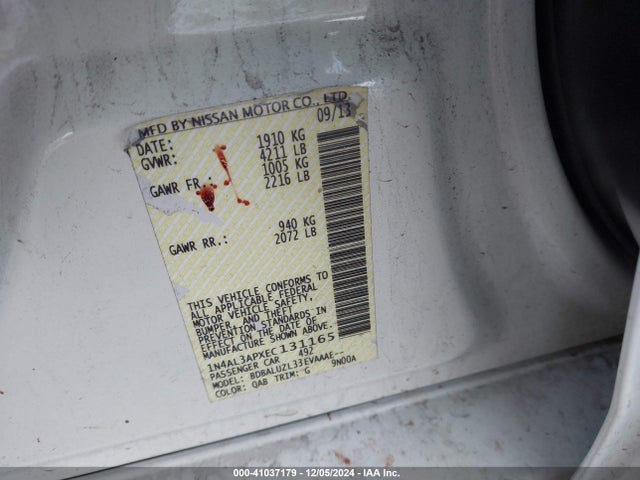 Nissan Altima 2.5 Sv 2014 1N4AL3APXEC131165 Image 9