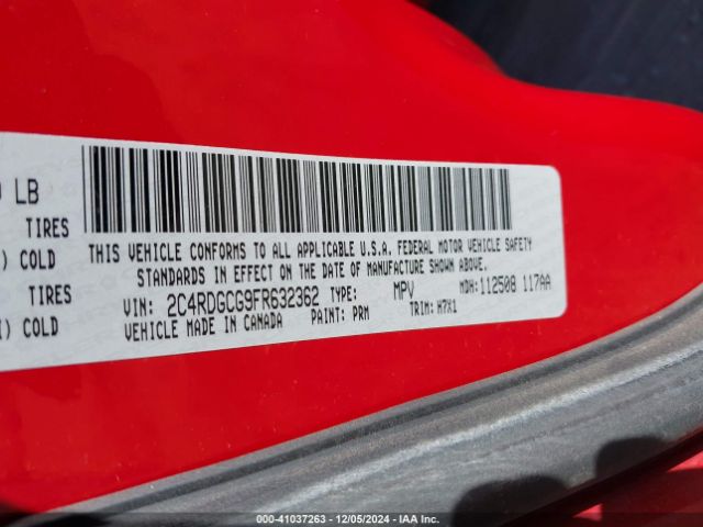 2C4RDGCG9FR632362 Dodge Grand Caravan Sxt