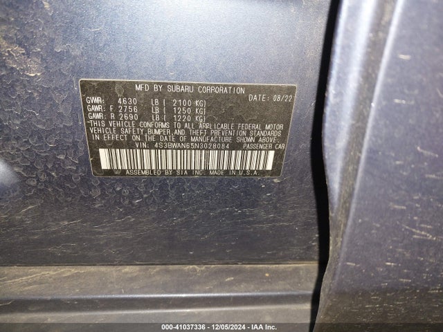 4S3BWAN65N3028084 Subaru Legacy Limited