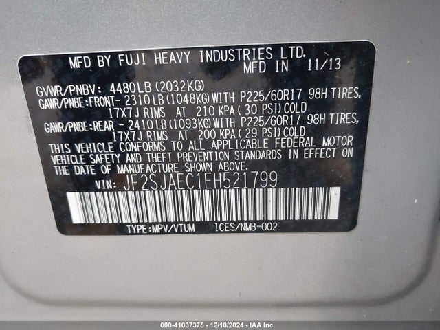 Subaru Forester 2.5i Premium 2014 JF2SJAEC1EH521799 Image 9
