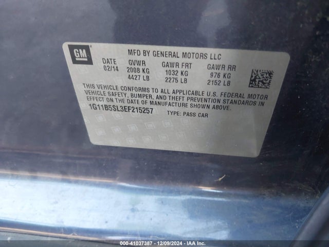 Chevrolet Malibu 1ls 2014 1G11B5SL3EF215257 Image 9