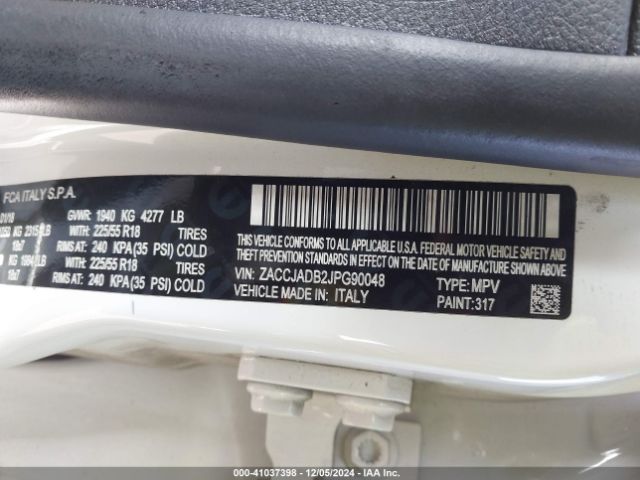 ZACCJADB2JPG90048 Jeep Renegade Limited Fwd