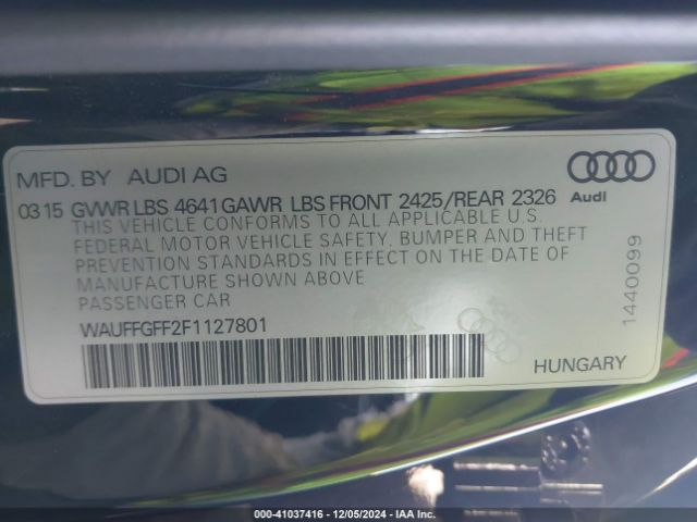 WAUFFGFF2F1127801 Audi S3 2.0t Premium Plus