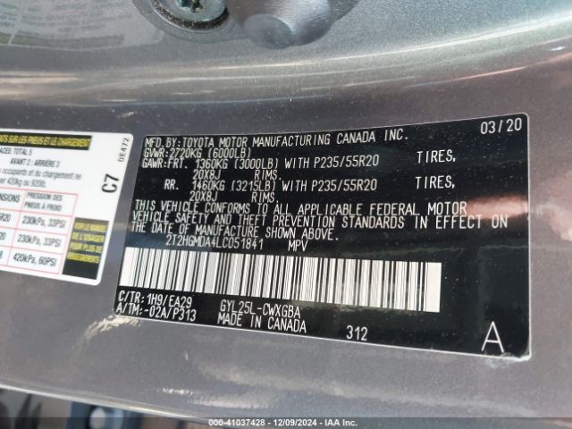 2T2HGMDA4LC051841 Lexus RX 450H