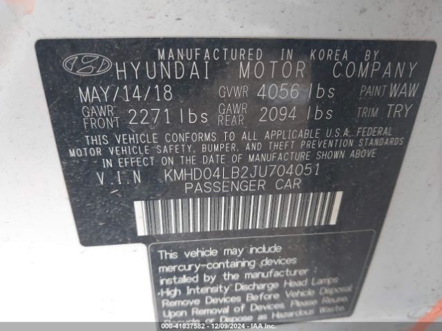 KMHD04LB2JU704051 Hyundai Elantra Sport