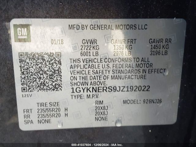 1GYKNERS9JZ192022 Cadillac Xt5 Premium Luxury