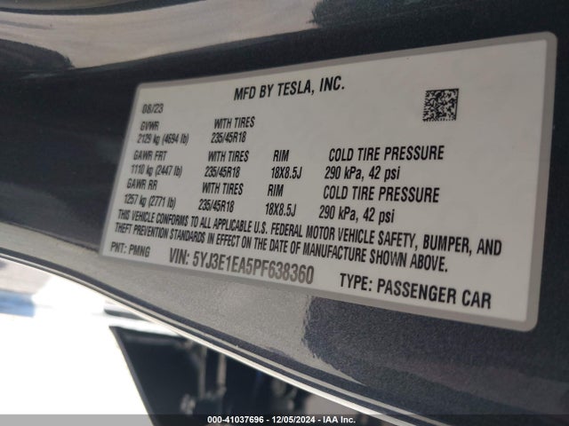 2023 TESLA MODEL 3 5YJ3E1EA5PF638360 Photo 8