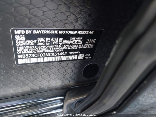 WB523CF03NCK51492 BMW Ix Xdrive50