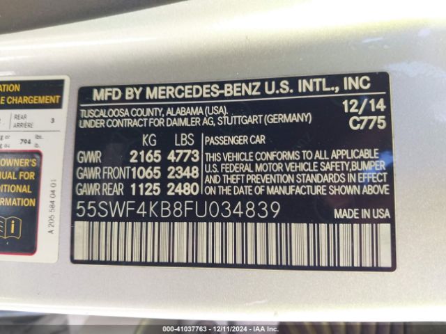 55SWF4KB8FU034839 Mercedes-Benz C 300 4matic/luxury 4matic/sport 4matic