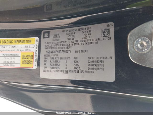 1GCNCNEH8GZ390778 Chevrolet Silverado 1500 Wt