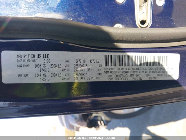 1C4NJRFB4HD113938 Jeep Patriot Latitude 4x4