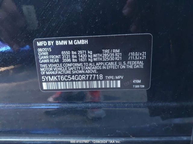 5YMKT6C54G0R77718 BMW X5 M