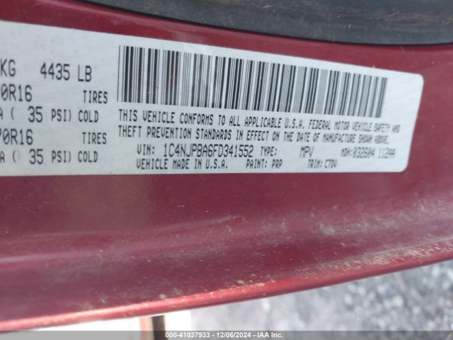 1C4NJPBA6FD341552 Jeep Patriot Sport