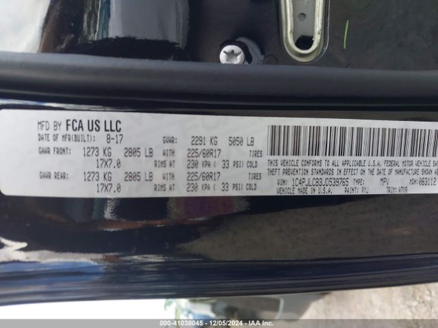 1C4PJLCB3JD539765 Jeep Cherokee Latitude Fwd