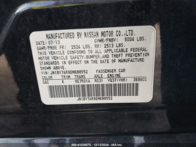 JN1BV7AR9EM688552 Infiniti Q50 Premium