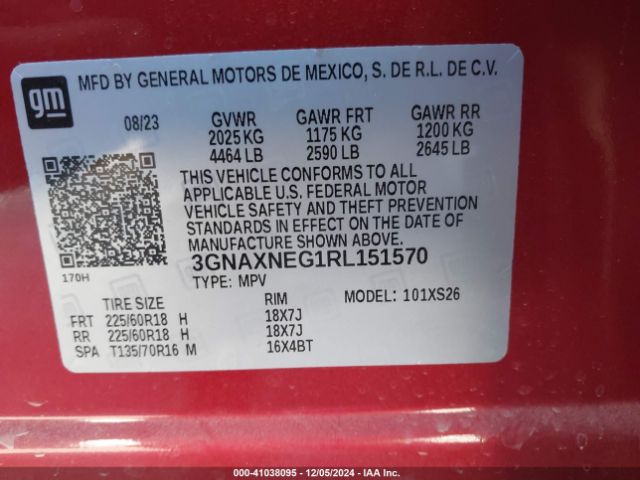 3GNAXNEG1RL151570 Chevrolet Equinox Fwd Premier