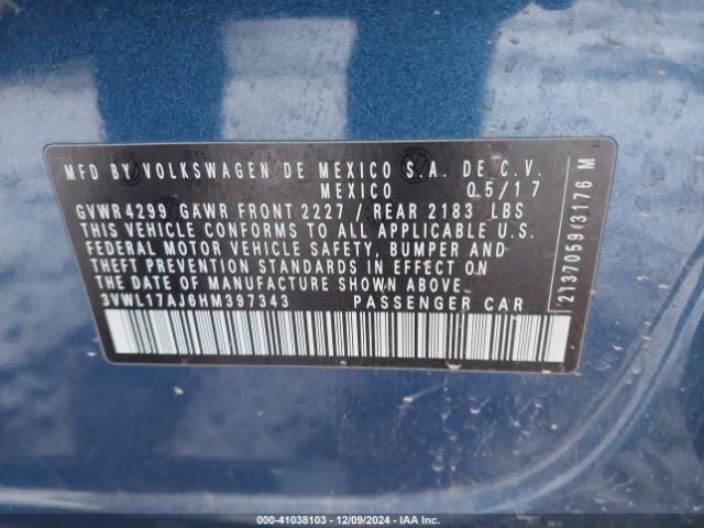 3VWL17AJ6HM397343 Volkswagen Jetta 1.8t Sel/1.8t Sel Premium