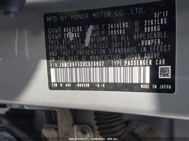 JHMCR6F5XHC024937 Honda Accord Hybrid Ex-l