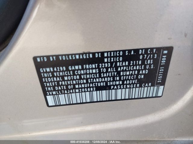 3VWLL7AJ4EM205682 Volkswagen Jetta 2.0l Tdi