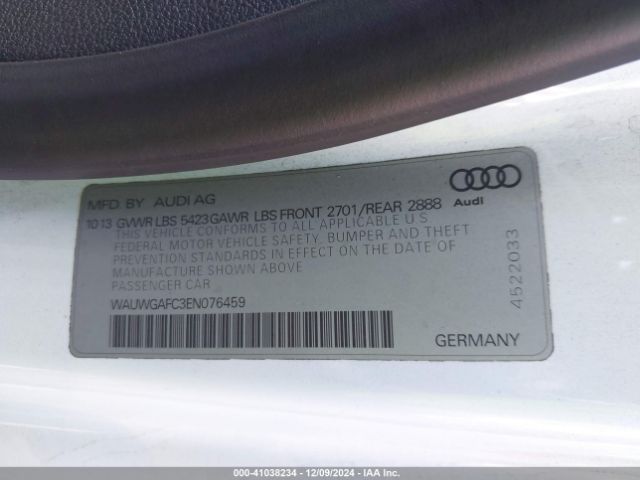 WAUWGAFC3EN076459 Audi A7 3.0t Premium Plus
