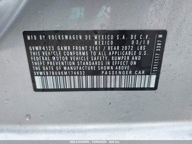3VWEB7BU8KM174632 Volkswagen Jetta 1.4t Sel