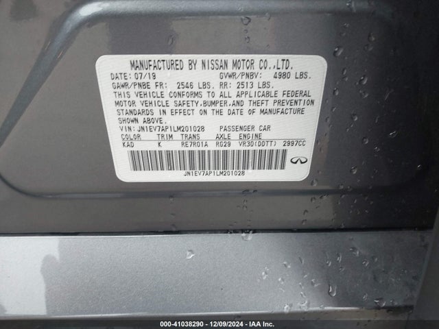 Infiniti Q50 2020 JN1EV7AP1LM201028 Image 9