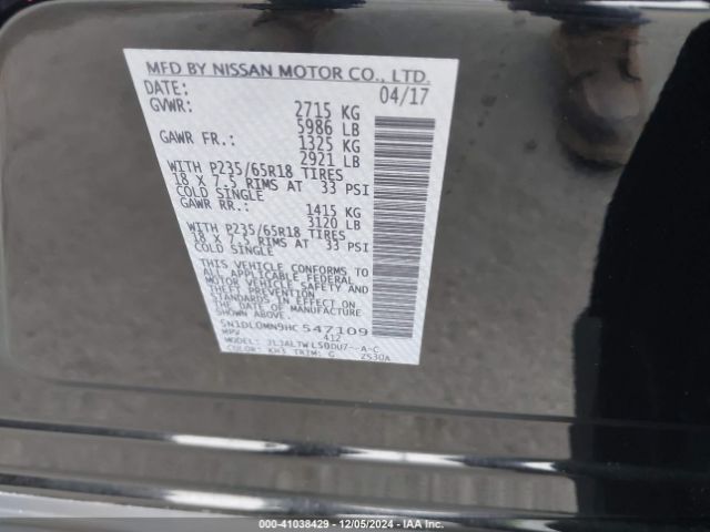 5N1DL0MN9HC547109 Infiniti QX60