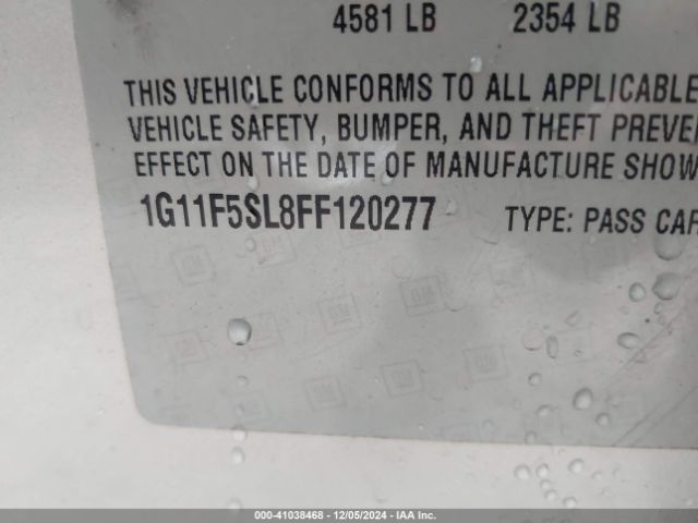 1G11F5SL8FF120277 Chevrolet Malibu 1lz