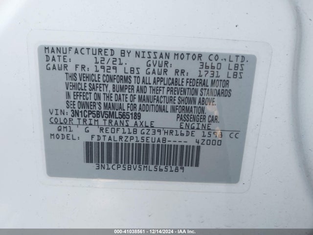 Nissan Kicks S Xtronic Cvt 2021 3N1CP5BV5ML565189 Image 9