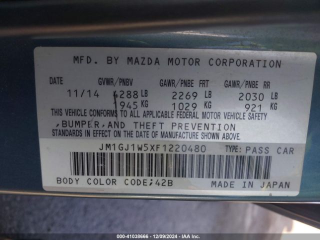 JM1GJ1W5XF1220480 Mazda Mazda6 I Grand Touring