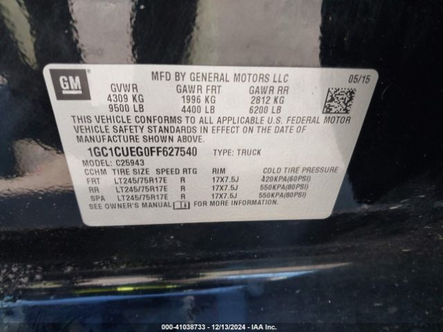 1GC1CUEG0FF627540 Chevrolet Silverado 2500hd Wt