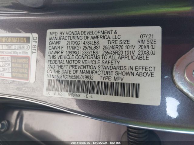 5J8TC1H65ML019832 Acura Rdx A-spec Package