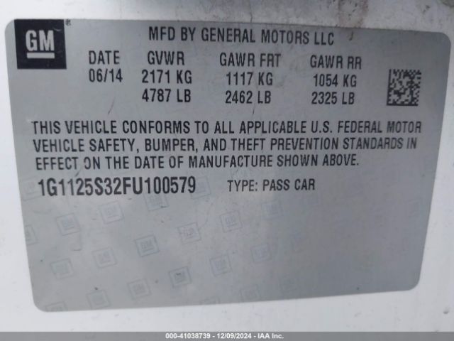 1G1125S32FU100579 Chevrolet Impala 2lt
