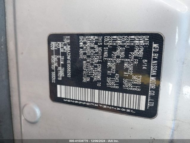 JN8AZ2NFXE9556293 Infiniti QX80