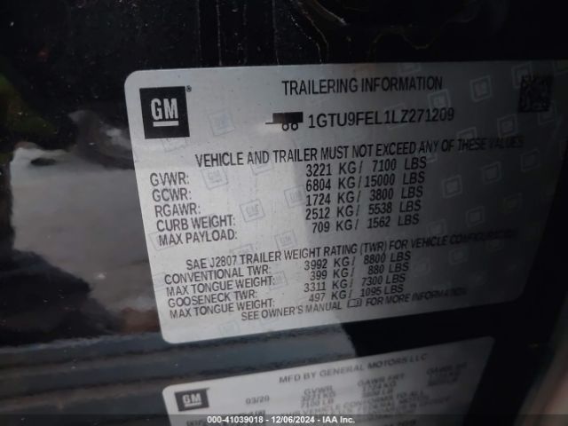 1GTU9FEL1LZ271209 GMC Sierra 1500 4wd  Short Box Denali