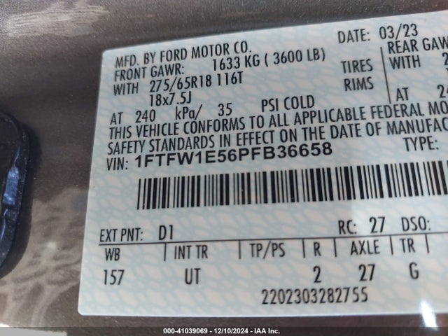 Ford F-150 Xlt 2023 1FTFW1E56PFB36658 Image 9