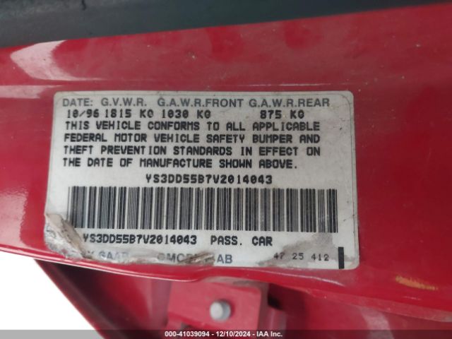 1997 SAAB 900 YS3DD55B7V2014043 Photo 8