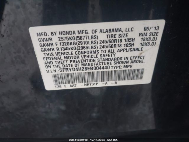 5FRYD4H28EB004440 Acura MDX