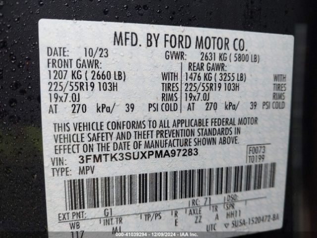 3FMTK3SUXPMA97283 Ford Mustang Mach-e Premium