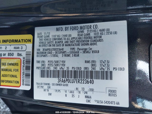 Ford Fusion Hybrid Se 2014 3FA6P0LU7ER223640 Image 9