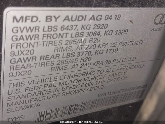 2018 AUDI Q7 WA1LHAF79JD039920 Photo 8